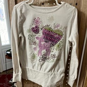 Girls top white tie on sides super cute winter style top